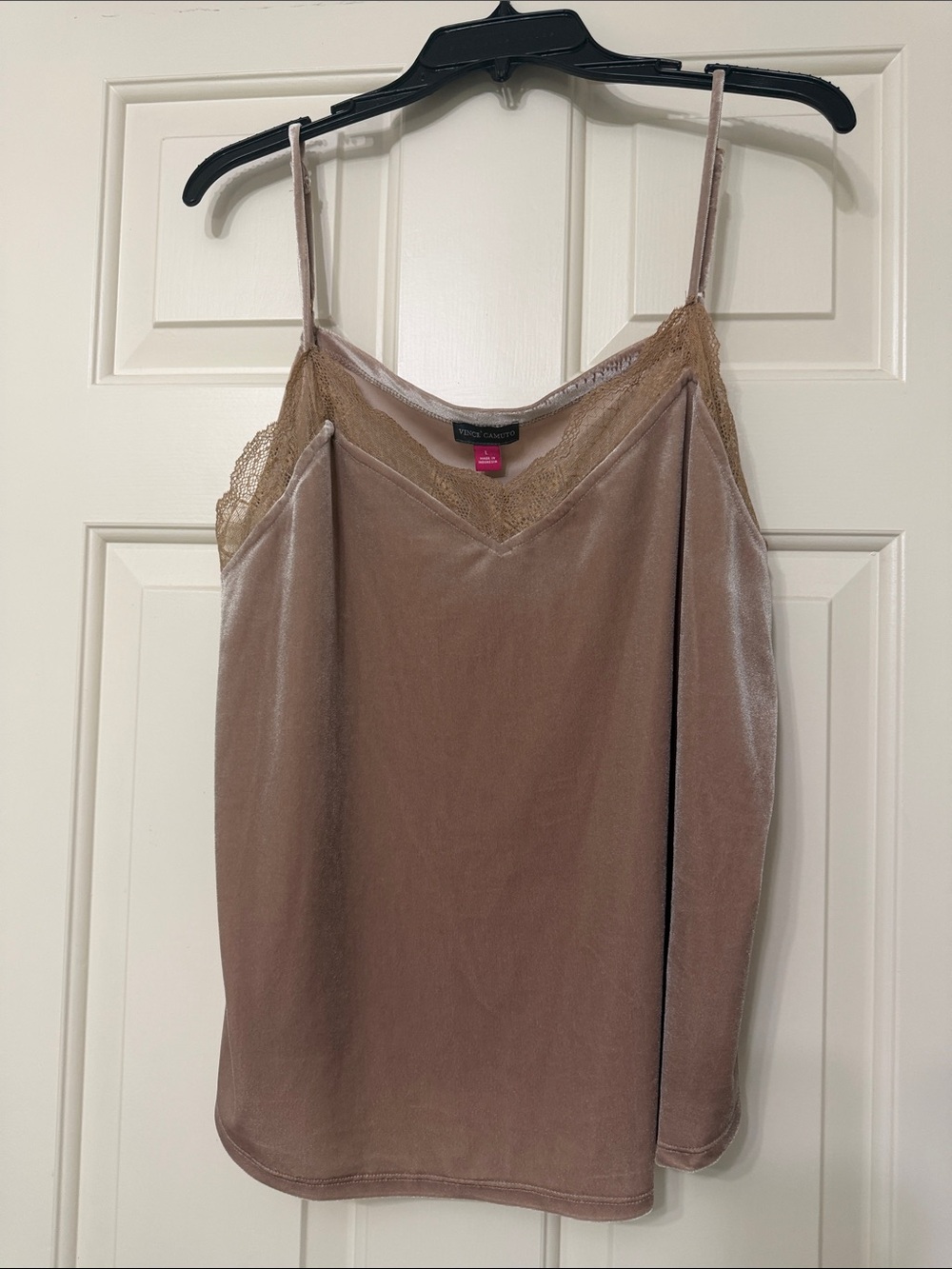 Vince Camuto Dusty Mauve Velvet Lace-Trim Cami